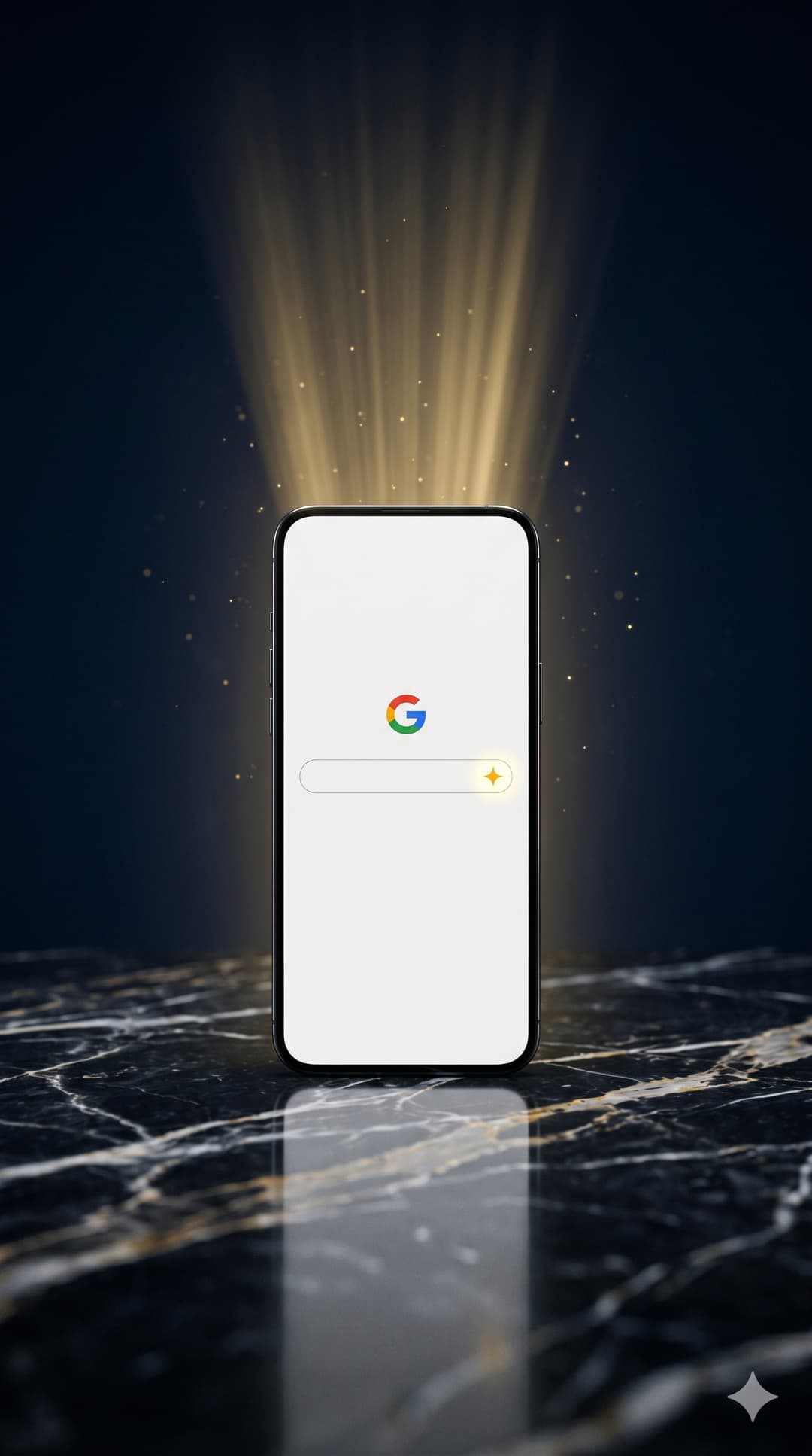 A phone showing a Google search page